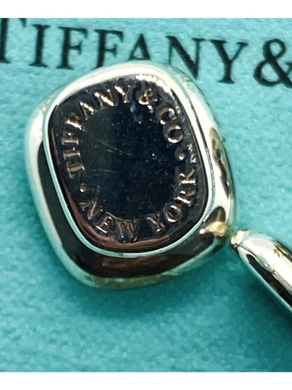 Tiffany & Co Sterling Silver 925 18K Cushion Cufflinks